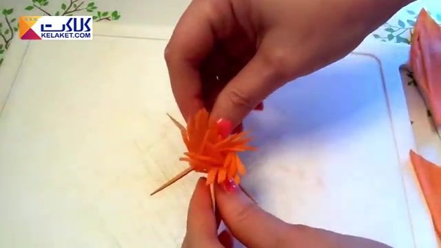 آموزش میوه آرایی: با هویج گل های زیبا و خوشمزه درست کنید