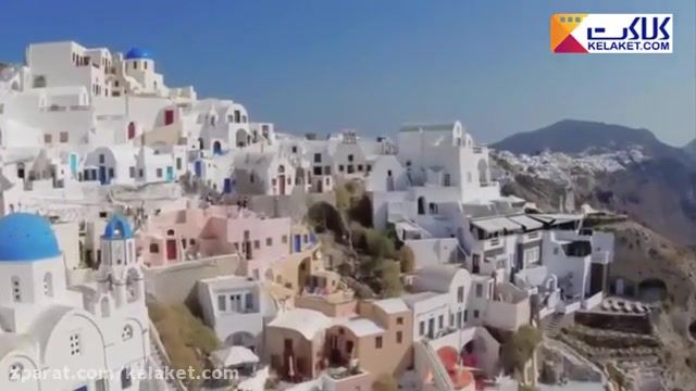 گشتی درجزیره زیبای سانتورینی یونان ؛جزیره ای دردریای اژه باخانه های سفیدوگنبدآبی