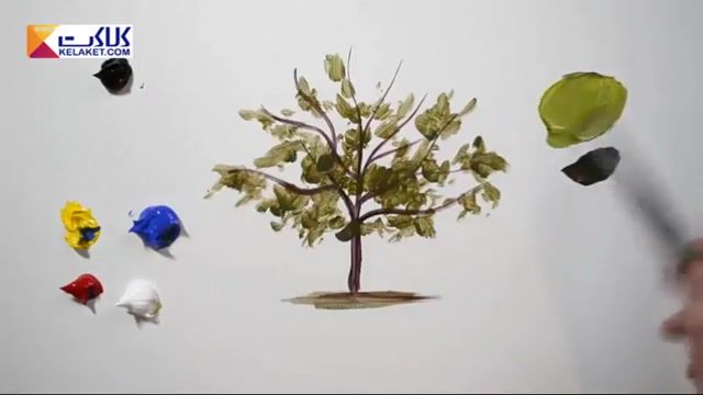 آموزش نقاشی با رنگ روغن؛ کشیدن درخت 