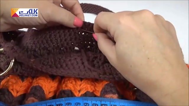 آموزش بافتن یک کیف زنانه دستی  با طرح زیگزاگی با استفاده از قلاب بافی (قسمت آخر)