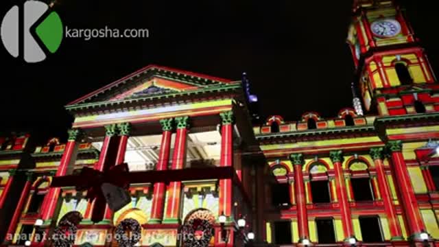 نورپردازی 3 بعدی نما به مناسبت کریسمس - ملبورن استرالیا