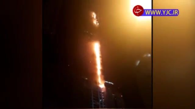 آتش گرفتن برج 82 طبقه‌ در مارینا دبی
