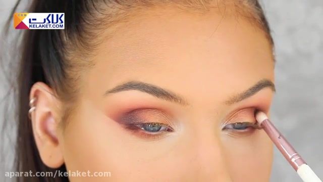 آموزش آرایش چشم: آرایش چشم اسموکی با رنگ نارنجی