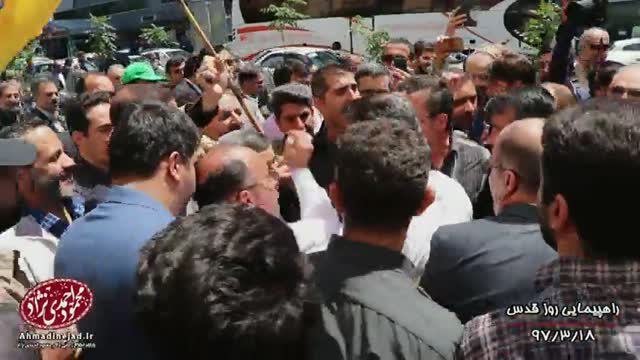 حضور دکتر احمدی نژاد در راهپیمایی قدس 18 خرداد 97 و مواجهه با استقبال پرشور مردم