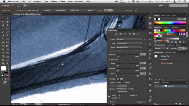 41- پهن کردن در تبدیل راستر به وکتور در Adobe Illustrator