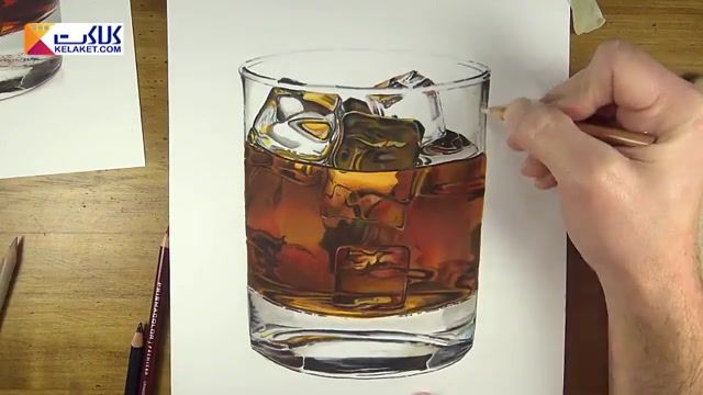 آموزش نقاشی با ماژیک و مداد رنگی؛ کشیدن لیوان نوشیدنی با سبک واقع گرایی
