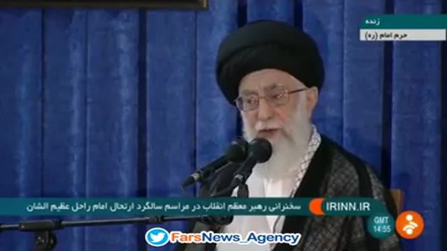 ‫سخنان جنجالی رهبری درباره انتخابات96 درحرم امام خمینی خطاب به طرفداران رییسی و روحانی‬‎