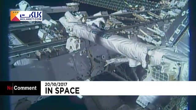 لحظاتی از قدم زدن شش و نیم ساعته دو فضانورد آمریکایی در بیرون از ایستگاه فضایی !