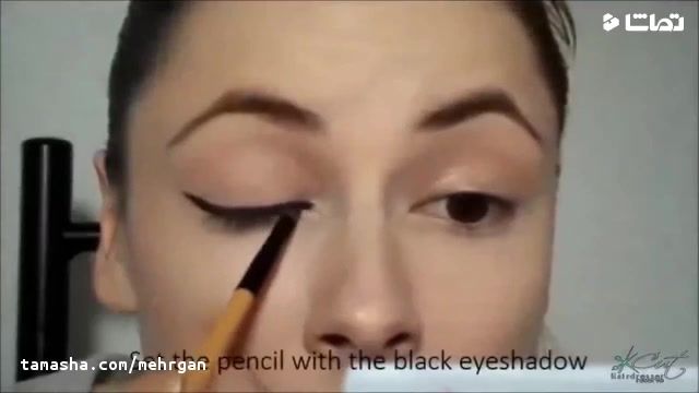 آموزش آرایش حرفه ایی صورت و کشیدن خط چشم 