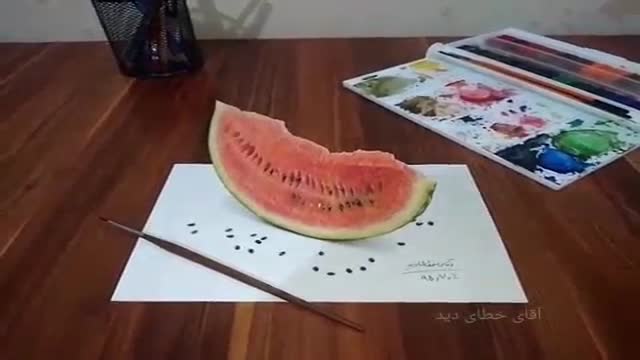 watermelon 3D painting نقاشی سه بعدی هنودوانه