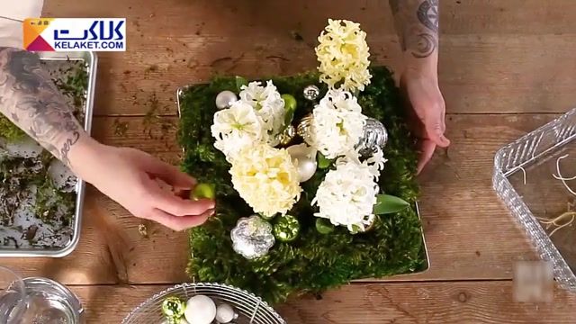 آموزش درست کردن یک دکور طبیعی با استفاده از گل های پیازی و خزه