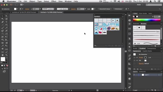 43- اتمام مبحث سیمبُل ها در Adobe Illustrator