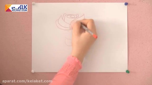 آموزش کامل نقاشی گل رز برای کودکان 