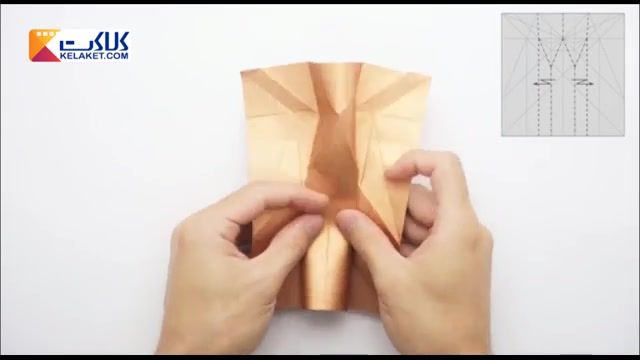 آموزش اوریگامی ساخت جغد با استفاده از یک کاغذ رنگی