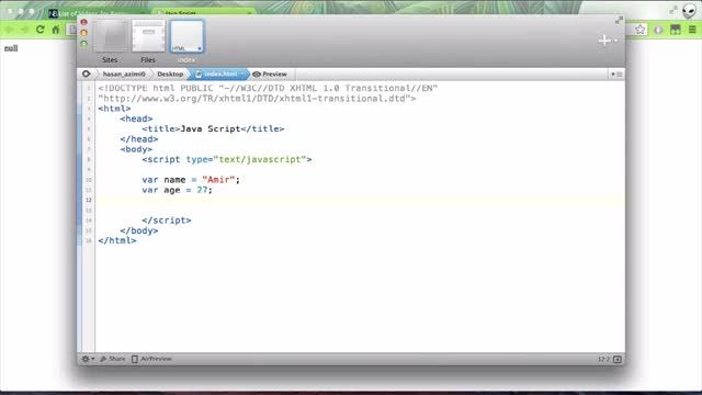 5- بکار بردن متغیرها با استرینگ ها در جاوا اسکریپت (JavaScript)