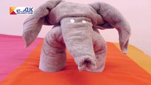 با استفاده از حوله یک عروسک فیل برای سرگرمی بچه ها درست کنیم