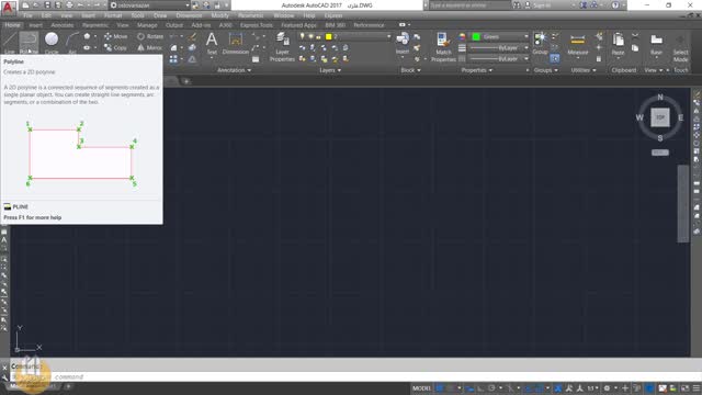 اموزش ترسیم خطوط یکپارچه در autocad(استاد-منتظری)
