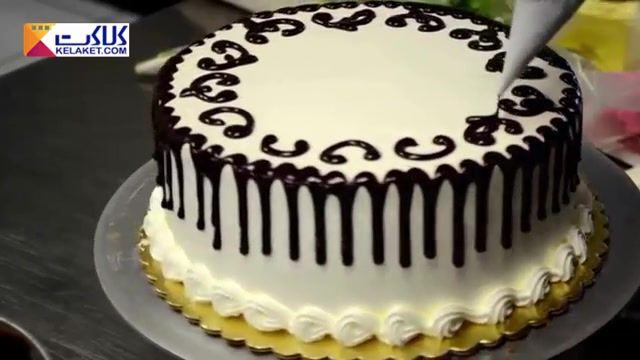 آموزش تزیین ساده و آسان کیک های خانگی با خامه و شکلات