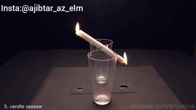 آزمایشی جالب با استفاده از شمع و لیوان و میخ