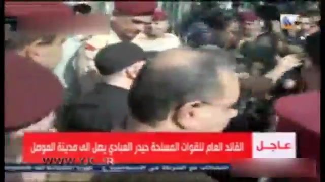 لحظه ورود حیدر العبادی به شهر موصل برای اعلام آزادی این شهر