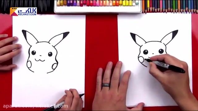 آموزش نقاشی برای کودکان: کشیدن شخصیت پیکاجو در کارتون پوکمون