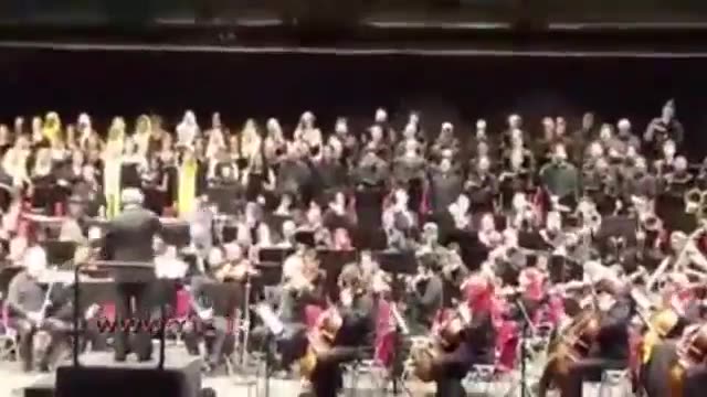 اجرای ارکسترهای سمفونیک تهران و راونای ایتالیا در شهر راونا و خواندن سرود ملی جمهوری اسلامی ایران