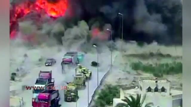 انفجار خودروی حامل مواد منفجره تروریست‌های داعش پس از له شدن زیر تانک