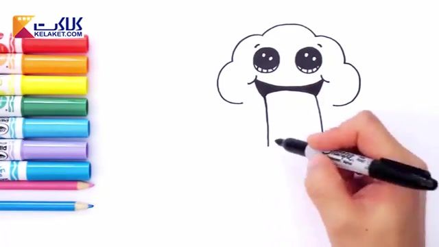 مجموعه ویدیویی آموزش نقاشی برای کودکان: کشیدن و رنگ آمیزی ابر و رنگین کمان