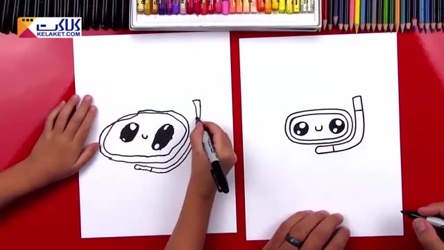 آموزش نقاشی کشیدن یک غواص بصورت گام به گام به کودکان 