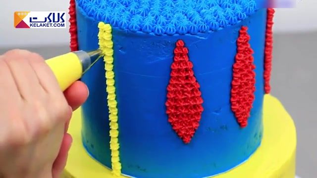 آموزش تزیین کیک با خمیر فوندانت و خامه