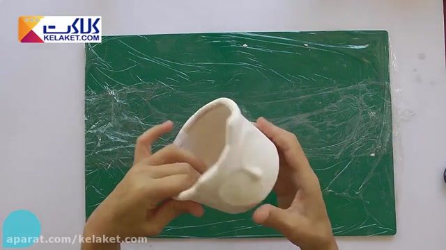 درست کردن یک گلدان زیبا با طرح دلخواه با استفاده از خمیر و رنگ های اکریلیک