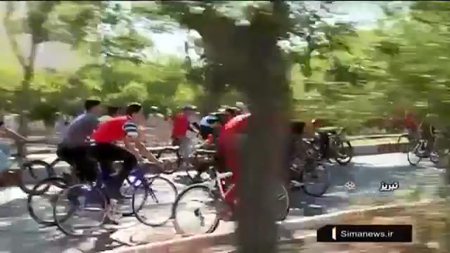 Iran Bicycle riding compete, Tabriz city مسابقه دوچرخه سواری تبریز ایران