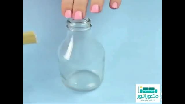  ساخت گلدان رنگی با بطری شیشه ای