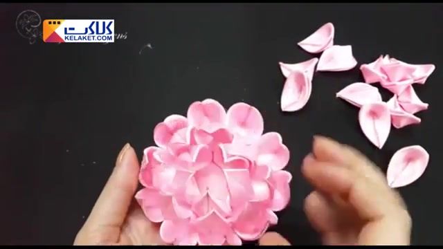 آموزش درست کردن گل با روبان پهن مناسب برای گل سینه 