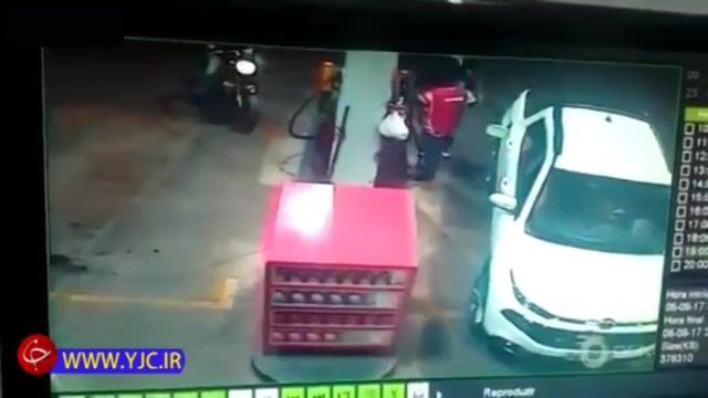 سرقت در پمپ بنزین و مرگ سارق با شلیک به موقع پلیس