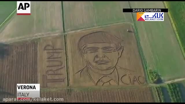 کشاورز ایتالیایی  با تراکتور  نقاشی دونالد ترامپ رادر مزرعه اش کشید!!