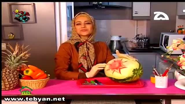 ‫آموزش حکاکی روی هندوانه توسط خانم شیخی - بخش 3‬‎