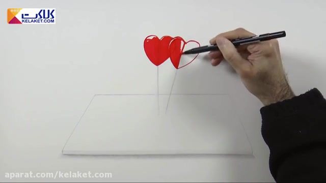 مجموعه آموزش نقاشی با ماژیک و مداد رنگی: کشیدن آبنبات قلبی  