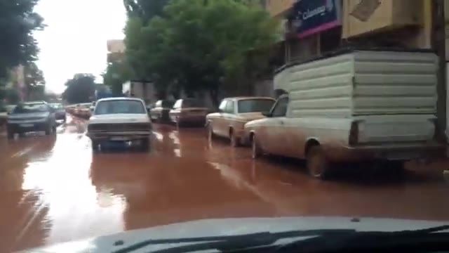 ‫قرمز پوش شدن تبریز بعد از باران و تگرگ شدید امروز   Interesting rain in Tabriz‬‎