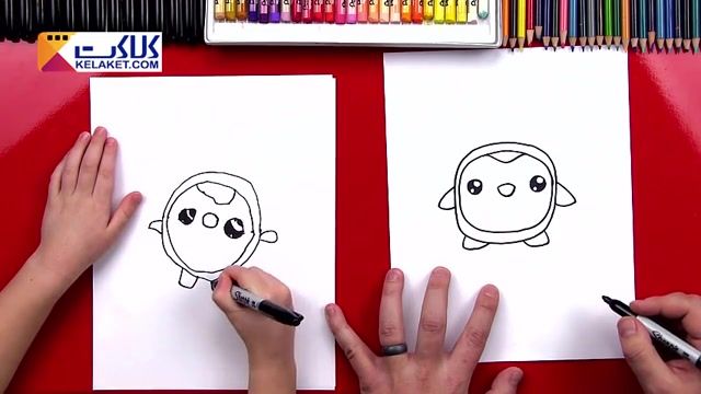 آموزش نقاشی برای کودکان: کشیدن یک پنگوین