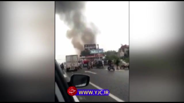 لحظه آتش سوزی و انفجار تانکر سوخت در پمپ گاز