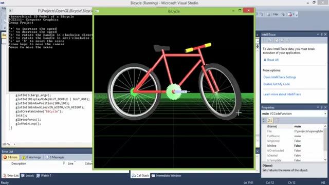 ‫فیلم شبیه سازی دوچرخه سه بعدی با OpenGL‬‎