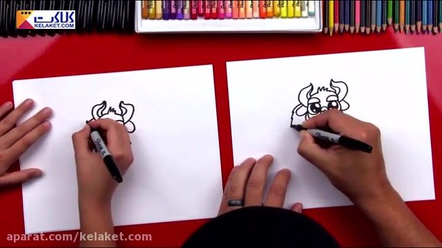 آموزش نقاشی به کودک: کشیدن شخصیت کارتونی دیو انیمیشن دیو و دلبر