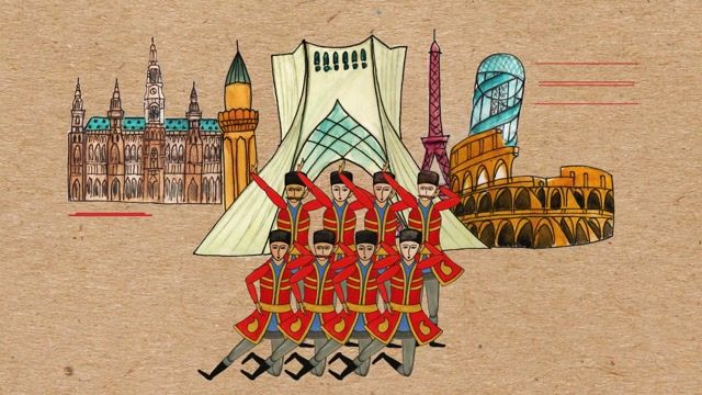 انیمیشن زیبای رقص آذربایجانی گروه آیلان به رهبری استاد حاجی بابایی