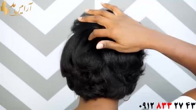 فیلم مراحل صاف کردن مو مجعد و خشک + آرایش مو کوتاه
