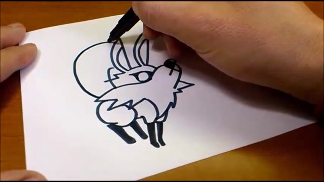 آموزش کشیدن نقاشی کارتونی یک روباه با مزه با نوشتن کلمه fox 