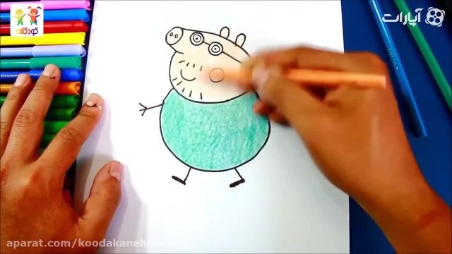 نقاشی کودکان  این قسمت بابا خوکه