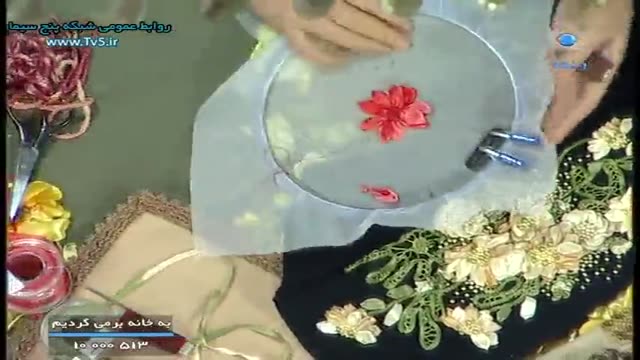 آموزش روش روبان دوزی گل های شکفته - آموزش فوت و فن روبان دوزی