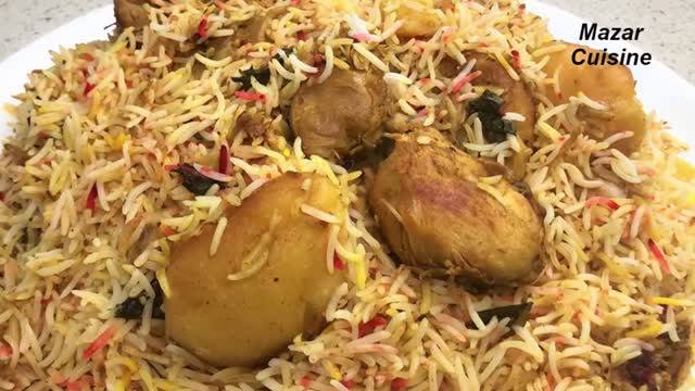 طرز تهیه بریانی مرغ با کچالو - آموزش کامل طرز تهیه غذا های افغانستان