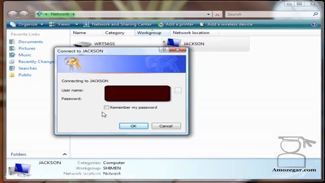 آموزش جامع ویندوز ویستا (Windows Vista) - درس 38 - رمزهای شبکه Network password